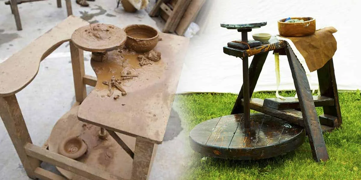 Potter’s wheel used in the handicrafts of Pakistan