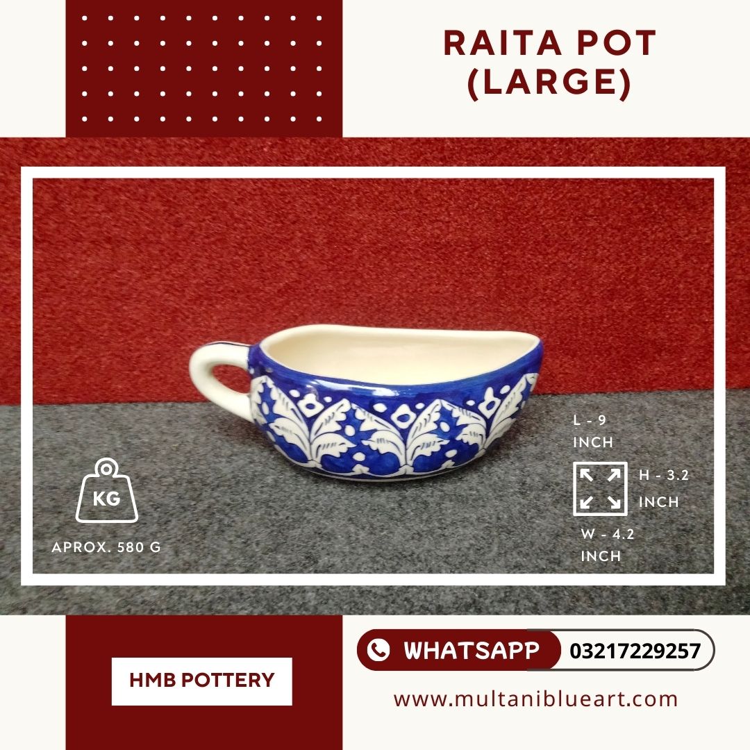 Raita Pot (Large) - Multani Blue Pottery Raita Pot (Large) - Multani Blue Pottery