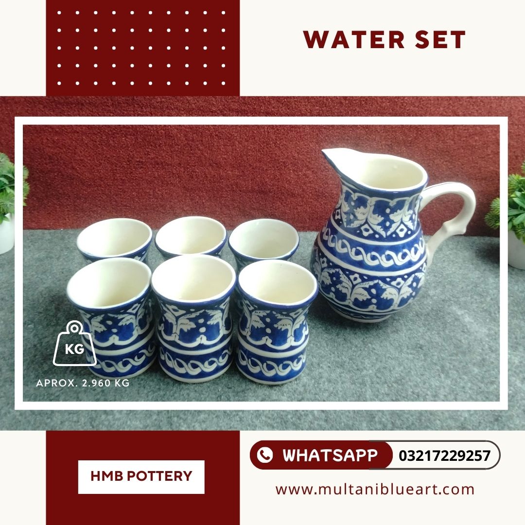 Water Set - Multani Blue Pottery Water Set - Multani Blue Pottery