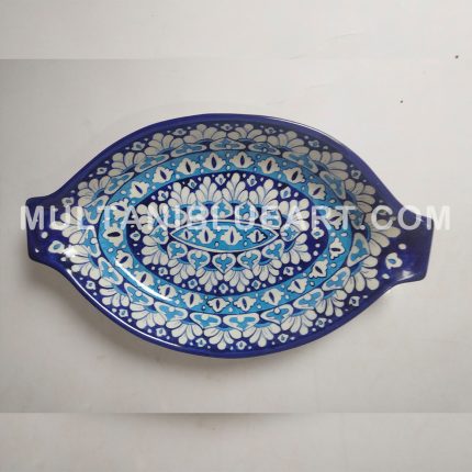 Rice Tray Ovel - Multani Blue Pottery