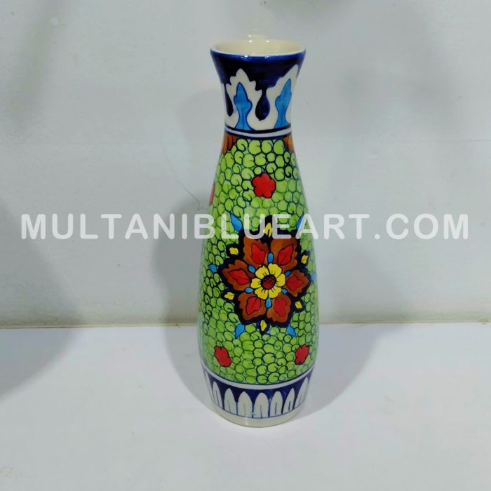 Bottle Vase Small Blue Pottery