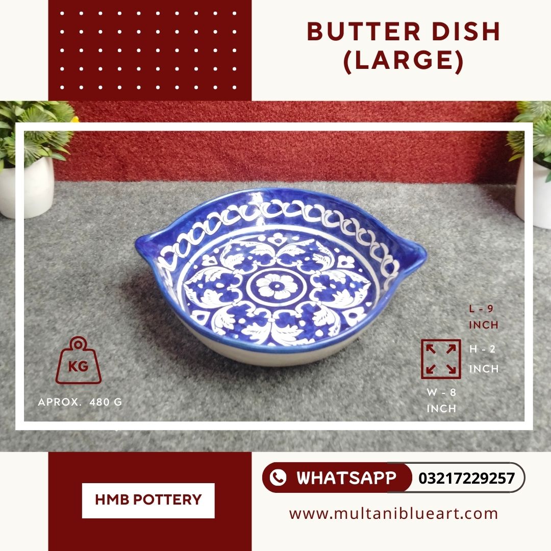 Butter Dish (Large) - Multani Blue Pottery