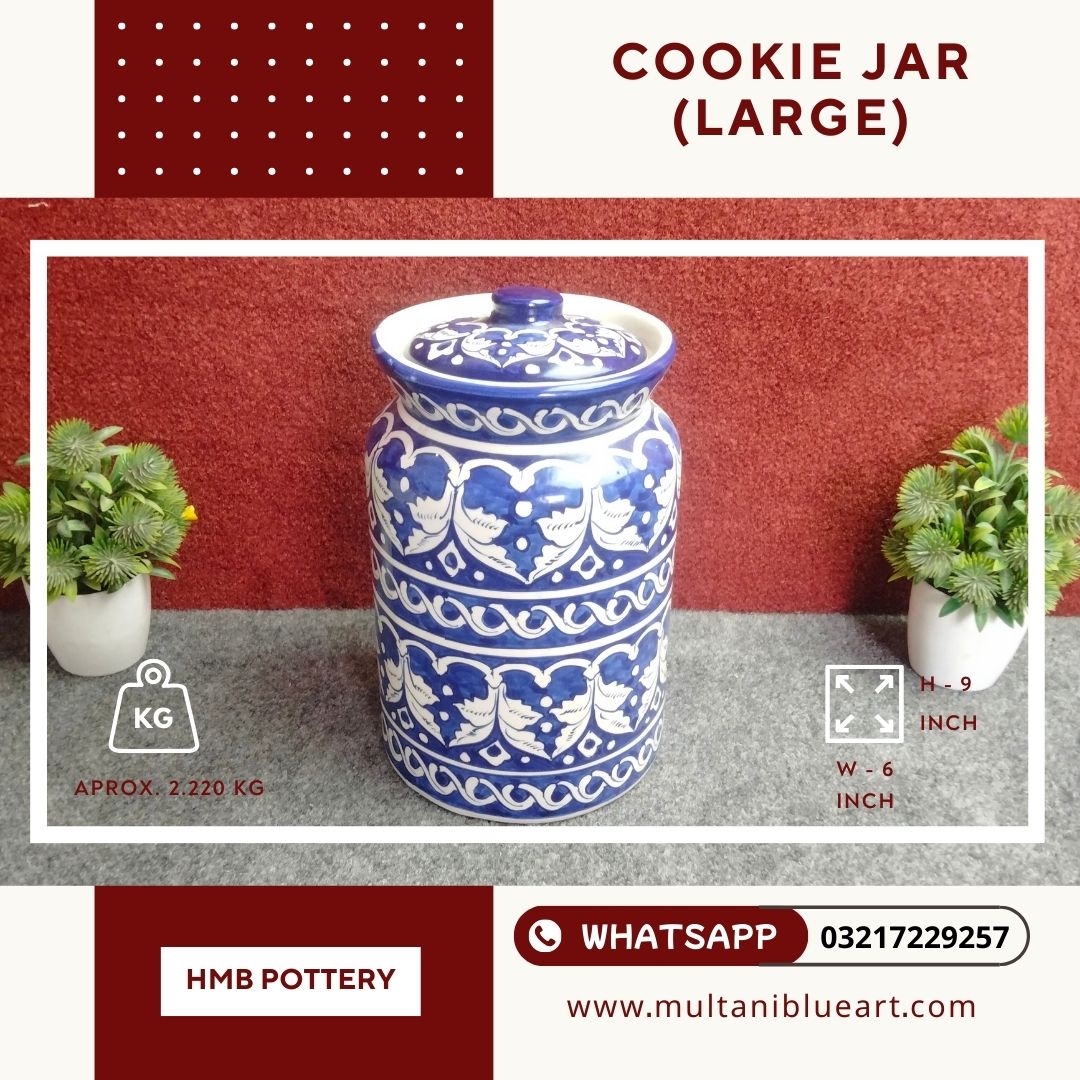 Cookie Jar (Large) - Multani Blue Pottery Cookie Jar (Large) - Multani Blue Pottery