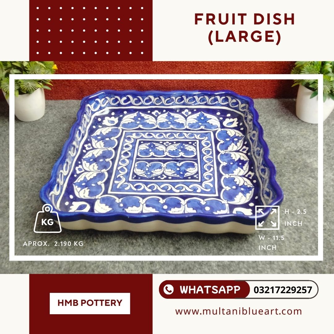 Fruit Dish (Large) - Multani Blue Pottery Fruit Dish (Large) - Multani Blue Pottery