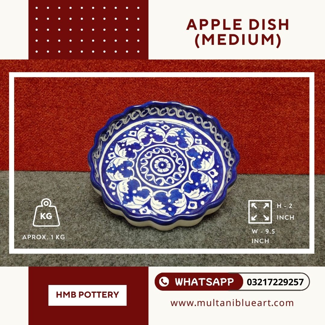 Apple Dish (Medium) - Multani Blue Pottery Apple Dish (Medium) - Multani Blue Pottery
