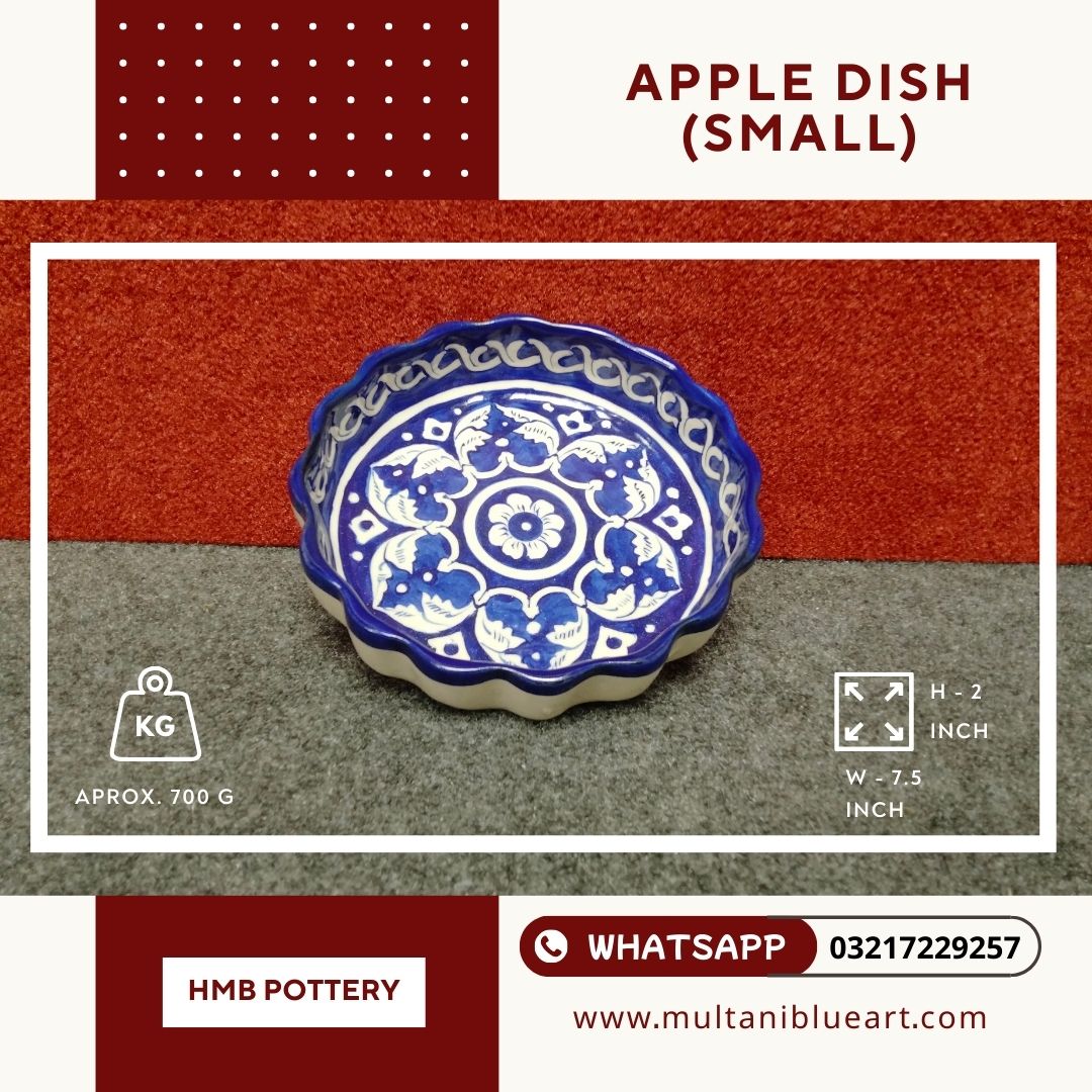 Apple Dish (Small) - Multani Blue Pottery Apple Dish (Small) - Multani Blue Pottery