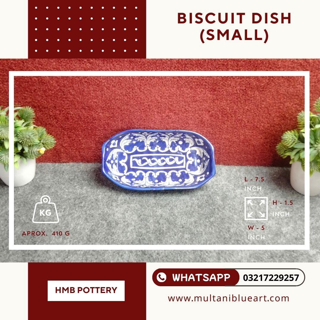 Biscuit Dish (Small) - Multani Blue Pottery Biscuit Dish (Small) - Multani Blue Pottery