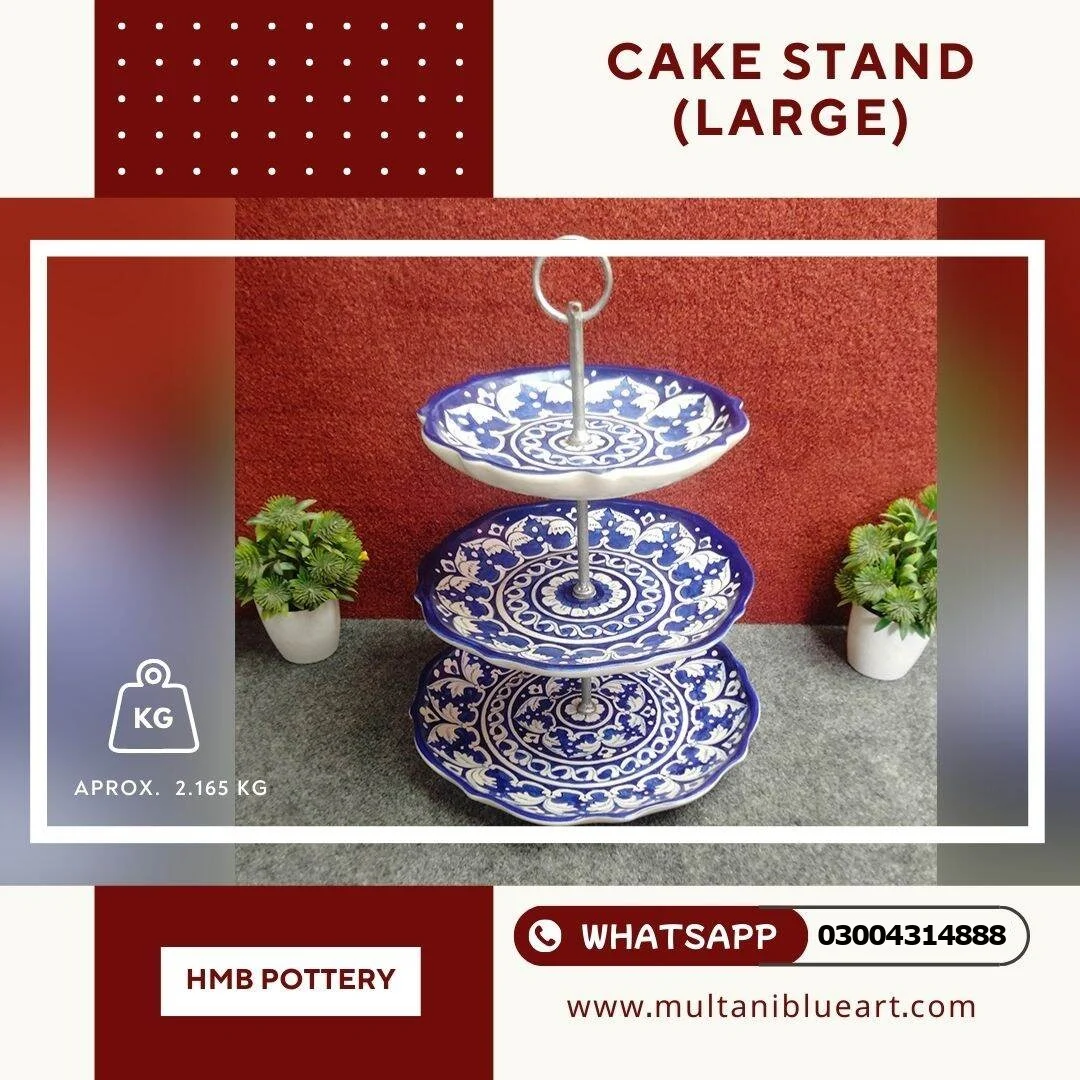 Cake Stand (Large) - Multani Blue Pottery Cake Stand (Large) - Multani Blue Pottery