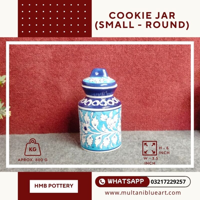 Cookie Jar (Small - Round) Multani Blue Pottery