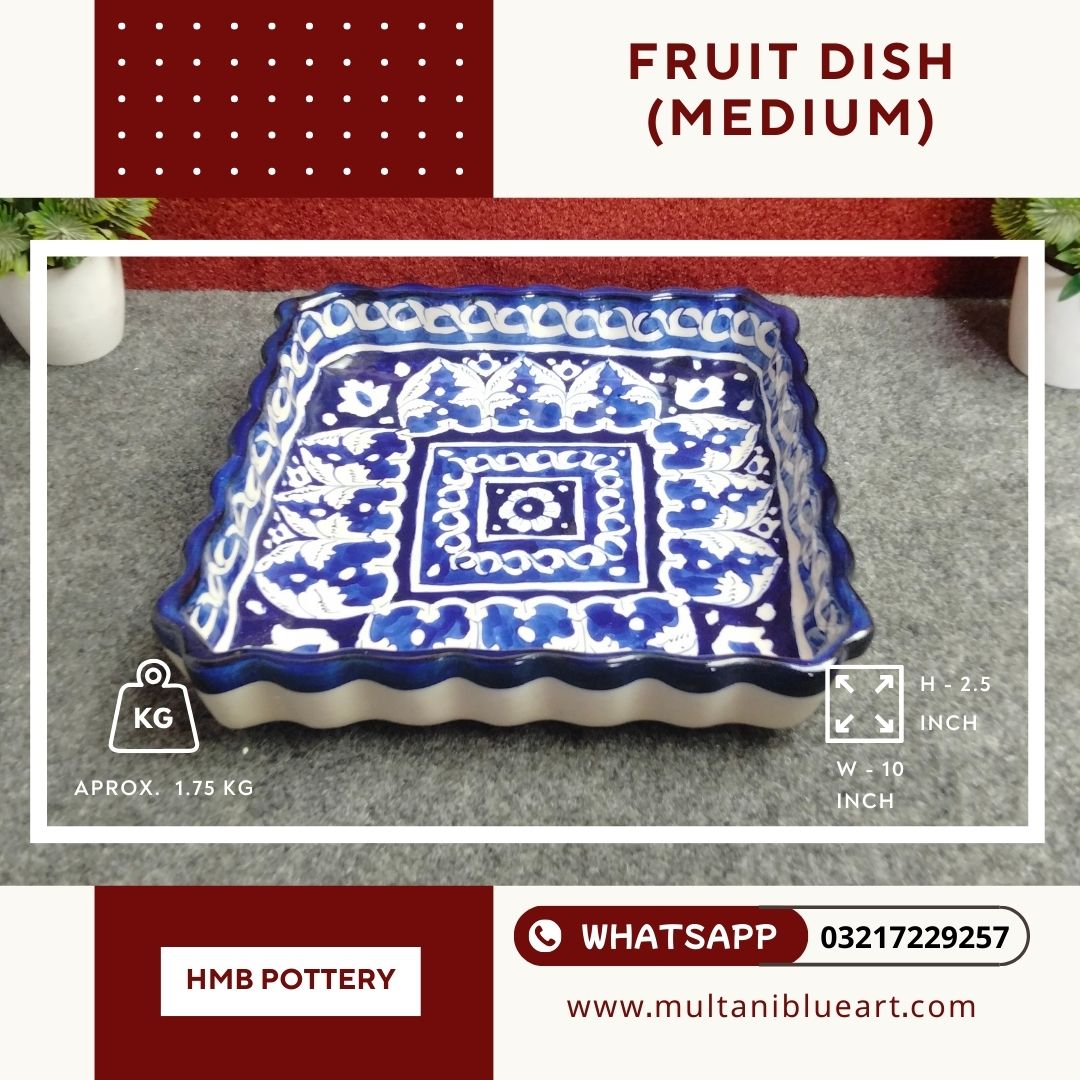 Fruit Dish (Medium) - Multani Blue Pottery Fruit Dish (Medium) - Multani Blue Pottery