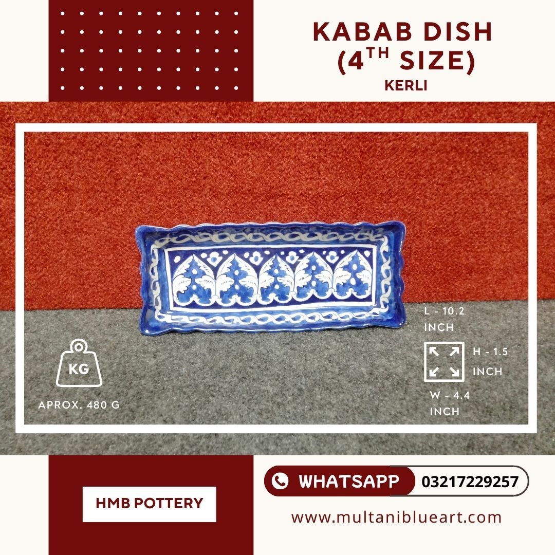 Kabab Dish (4th Size) - Multani Blue Pottery