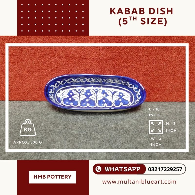 Kabab Dish (5th Size) - Multani Blue Pottery