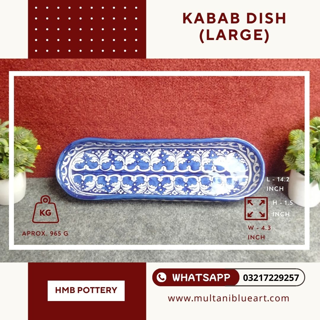 Kabab Dish (Large -1st) - Multani Blue Pottery Kabab Dish (Large -1st) - Multani Blue Pottery