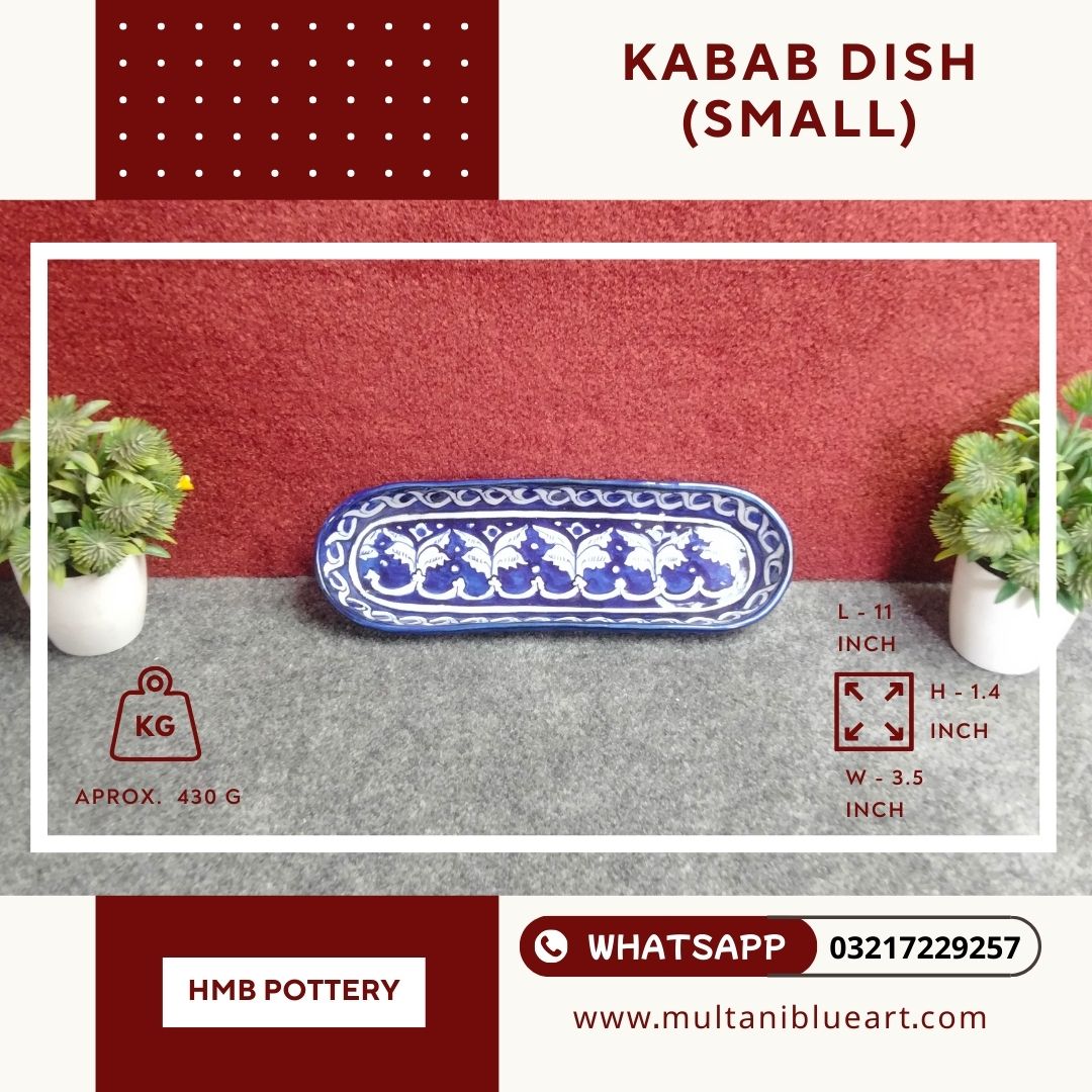 Kabab Dish (Small - 3rd) - Multani Blue Pottery Kabab Dish (Small - 3rd) - Multani Blue Pottery