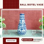 BALL BOTEL VASE - Multani Blue Pottery