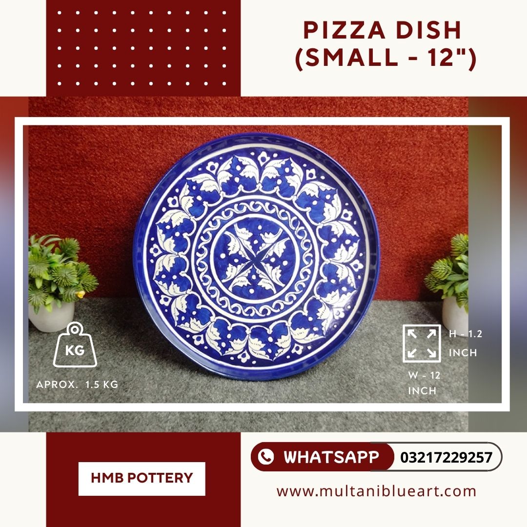 Pizza Dish (Small -12 inch) - Multani Blue Pottery Pizza Dish (Small -12 inch) - Multani Blue Pottery