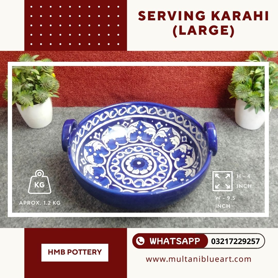 Serving Karahi (Large) - Multani Blue Pottery Serving Karahi (Large) - Multani Blue Pottery
