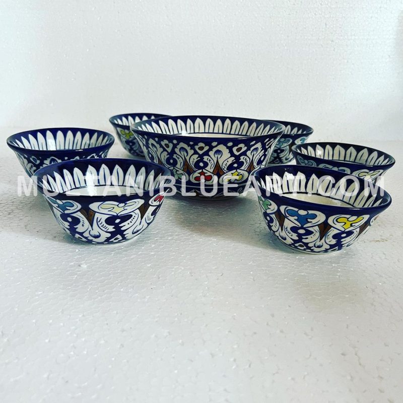 Dessert / Soup Bowl Set - Multani Blue Pottery