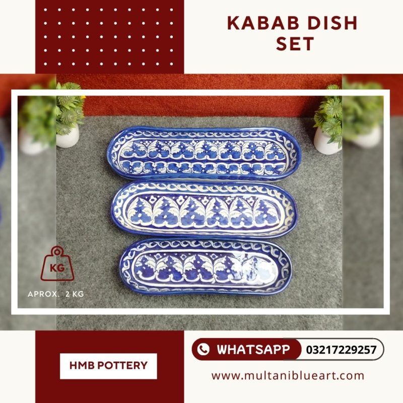 Kabab Dish Set - Multani Blue Pottery
