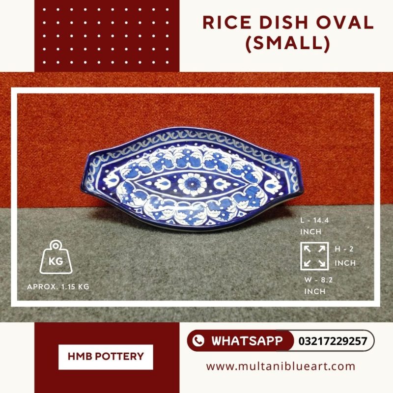 Rice Dish Oval (Small) - Multani Blue Pottery