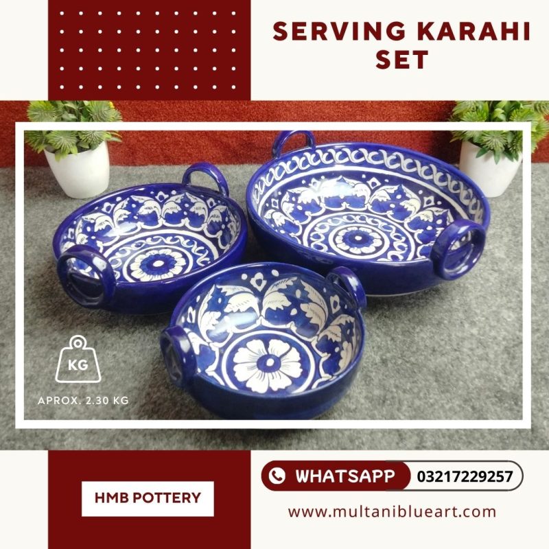 Serving Karahi Set - Multani Blue Pottery
