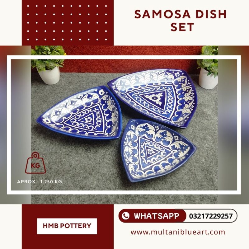 Samosa Dish Set - Multani Blue Pottery