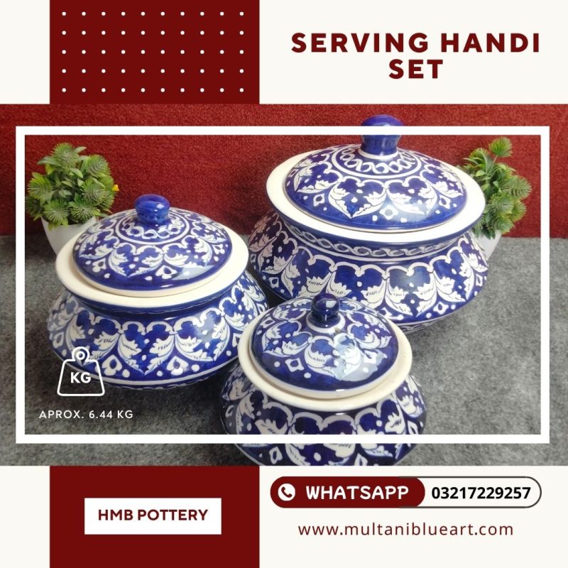 Serving Handi Set - Multani Blue Pottery