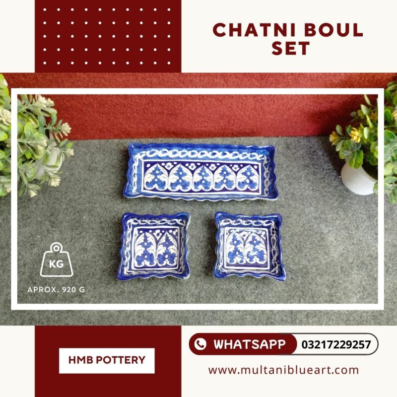 Chatni Boul Set - Multani Blue Pottery