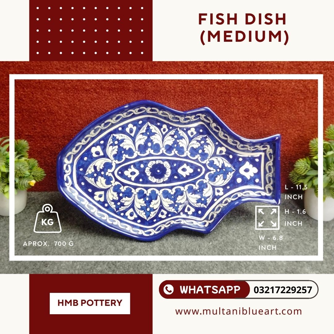 Fish Dish (Medium) - Multani Blue Pottery