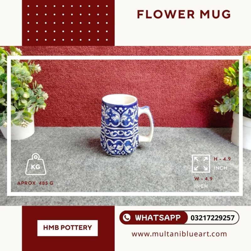 Flower Mug - Multani Blue Pottery