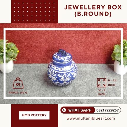 Jewellery Box (B.Round) - Multani Blue Pottery