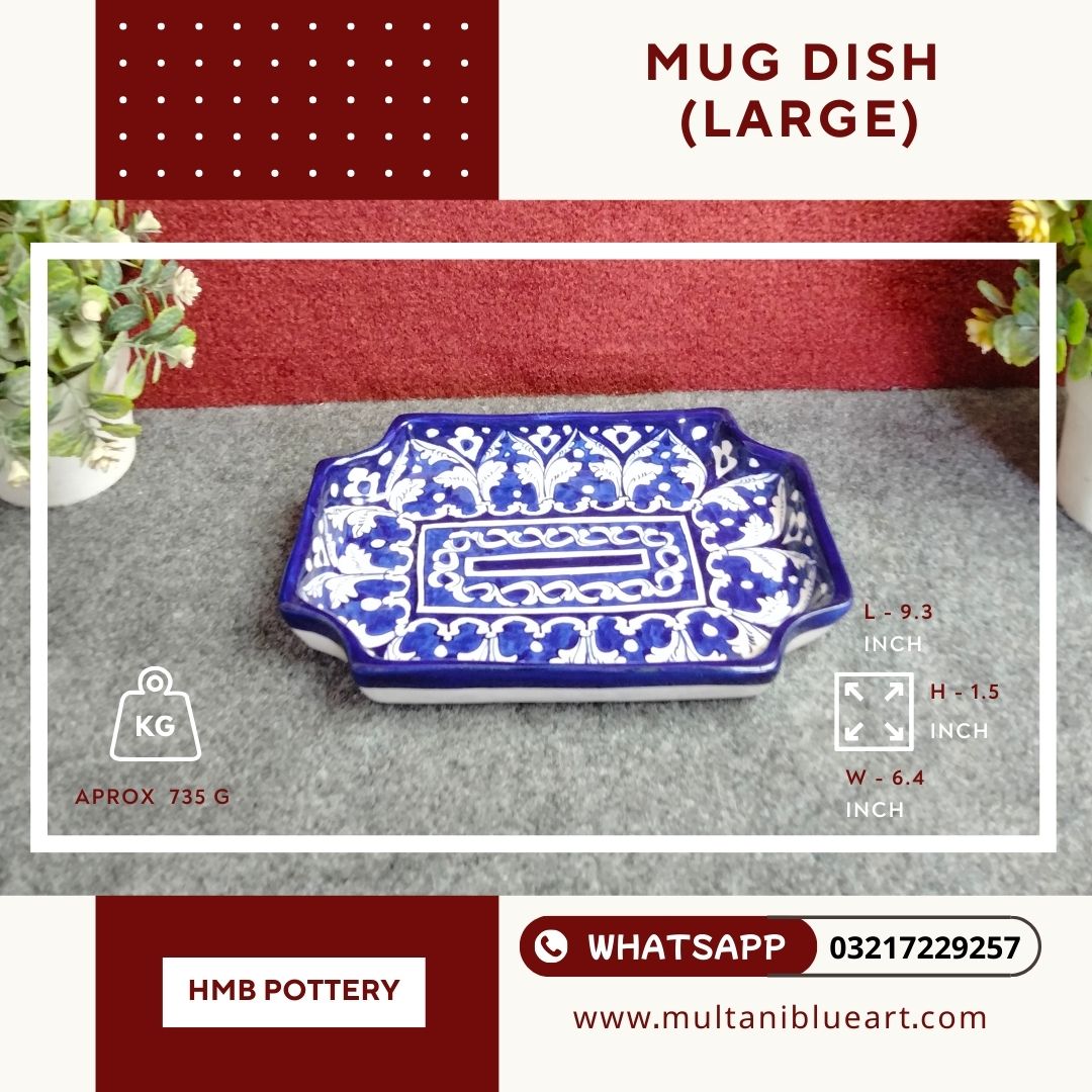Mug Dish (Large) - Multani Blue Pottery Mug Dish (Large) - Multani Blue Pottery