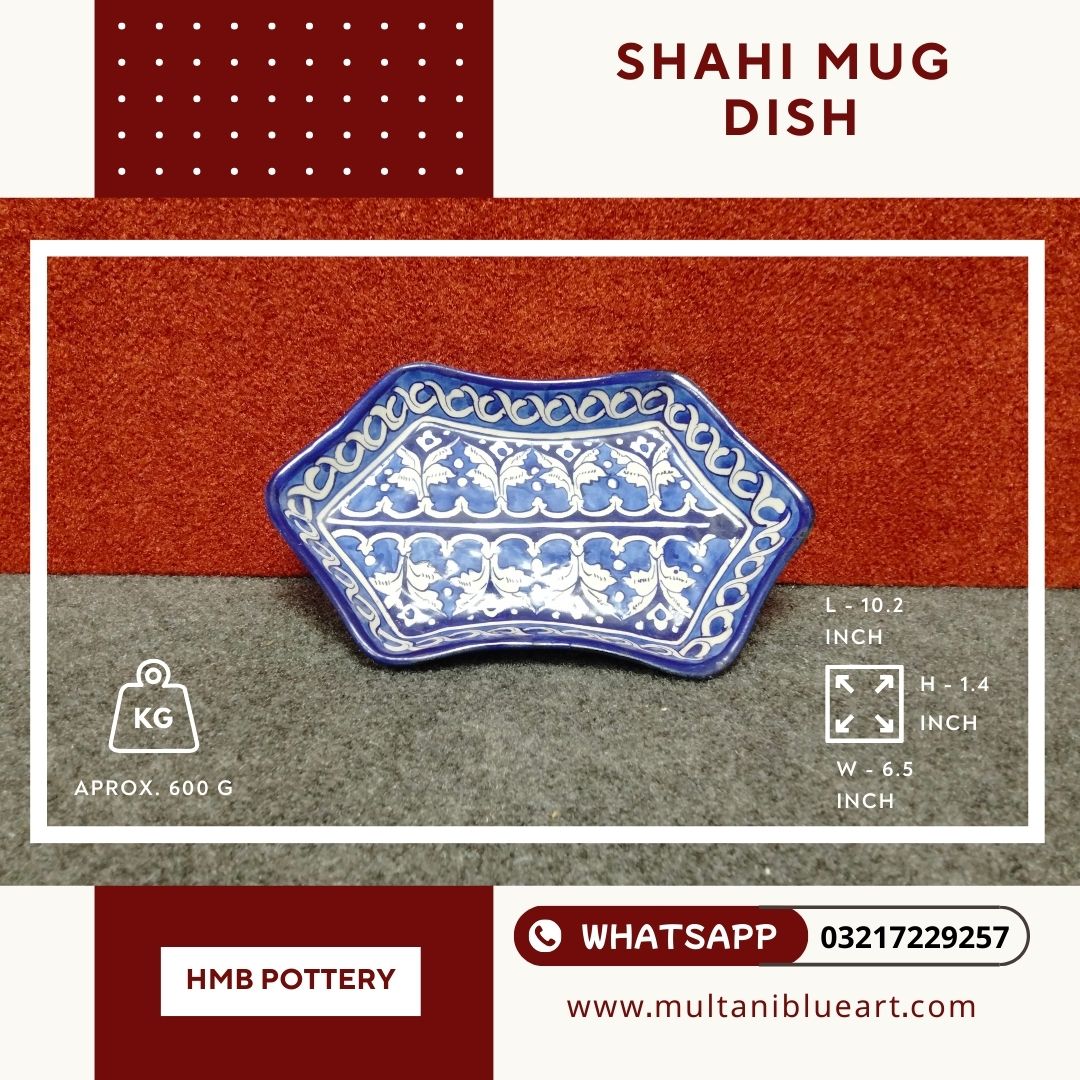 Shahi Mug Dish - Multani Blue Pottery Shahi Mug Dish - Multani Blue Pottery