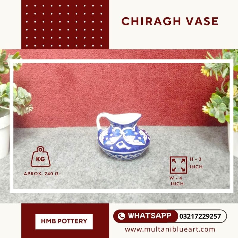 Chiragh Vase - Multani Blue Pottery