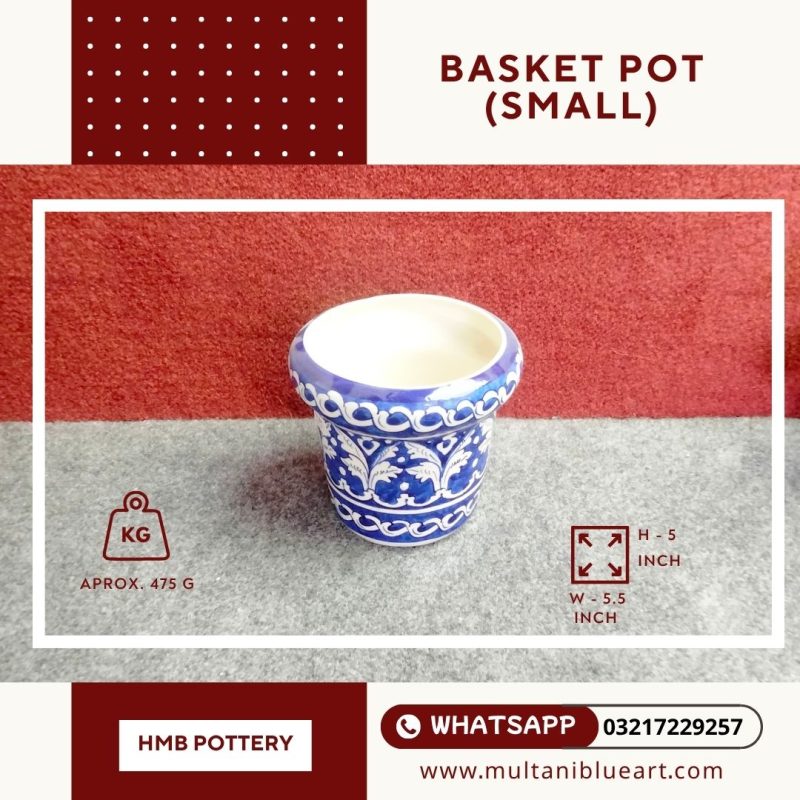 Basket Pot (Small) - Multani Blue Pottery
