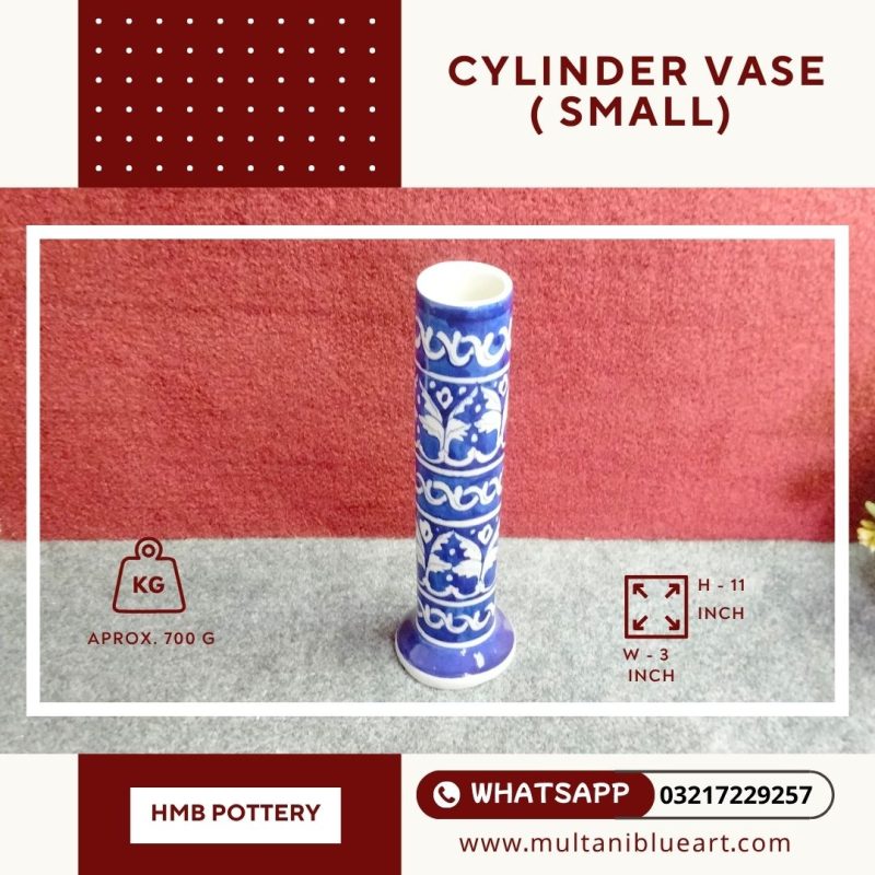 Cylinder Vase (Small) - Multani Blue Pottery
