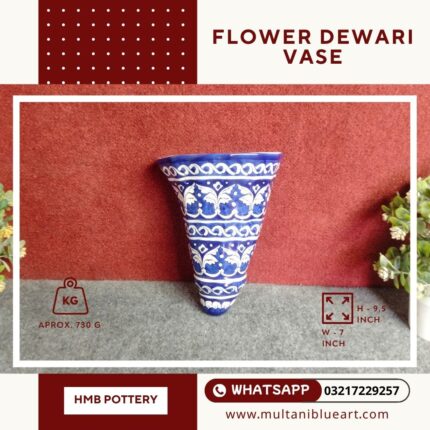Flower Dewari Vase - Multani Blue Pottery